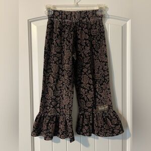Matilda Jane Kids Floral Ruffle Pants - Black and Brown